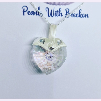 Holographic Warrior - Traditional Crystal Heart Pendant