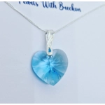 Blue Twist - Traditional Crystal Heart Pendant