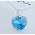 Blue Twist - Traditional Crystal Heart Pendant