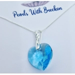 Blue Twist - Traditional Crystal Heart Pendant