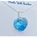 Blue Twist - Traditional Crystal Heart Pendant