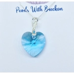 Blue Twist - Traditional Crystal Heart Pendant