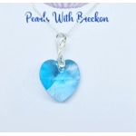 Blue Twist - Traditional Crystal Heart Pendant