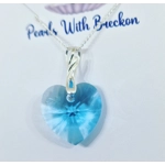 Blue Twist - Traditional Crystal Heart Pendant