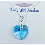 Blue Twist - Traditional Crystal Heart Pendant