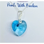 Blue Twist - Traditional Crystal Heart Pendant