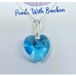 Blue Twist - Traditional Crystal Heart Pendant