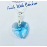 Blue Twist - Traditional Crystal Heart Pendant
