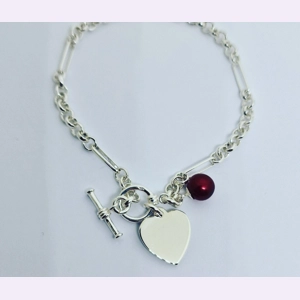 Figaro Heart T-Bar Bracelet