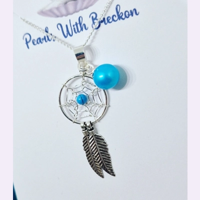 Blue Dreamcatcher Pendant