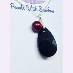 Jet Black - Peardrop Pendant..