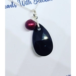 Jet Black - Peardrop Pendant 22mm