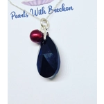 Jet Black - Peardrop Pendant 22mm