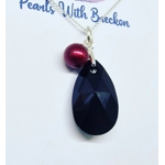 Jet Black - Peardrop Pendant 22mm