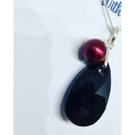 Jet Black - Peardrop Pendant 22mm