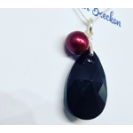 Jet Black - Peardrop Pendant 22mm