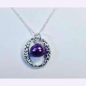 Snake Skin Effect Oval Pendant