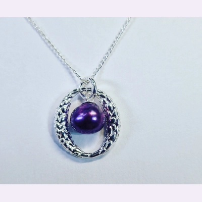 Snake Skin Effect Oval Pendant