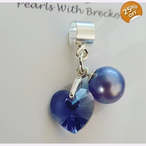 Tanzanite Crystal Heart Charm