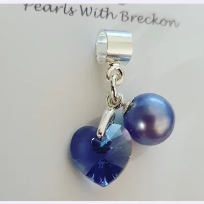 Tanzanite Crystal Heart Charm