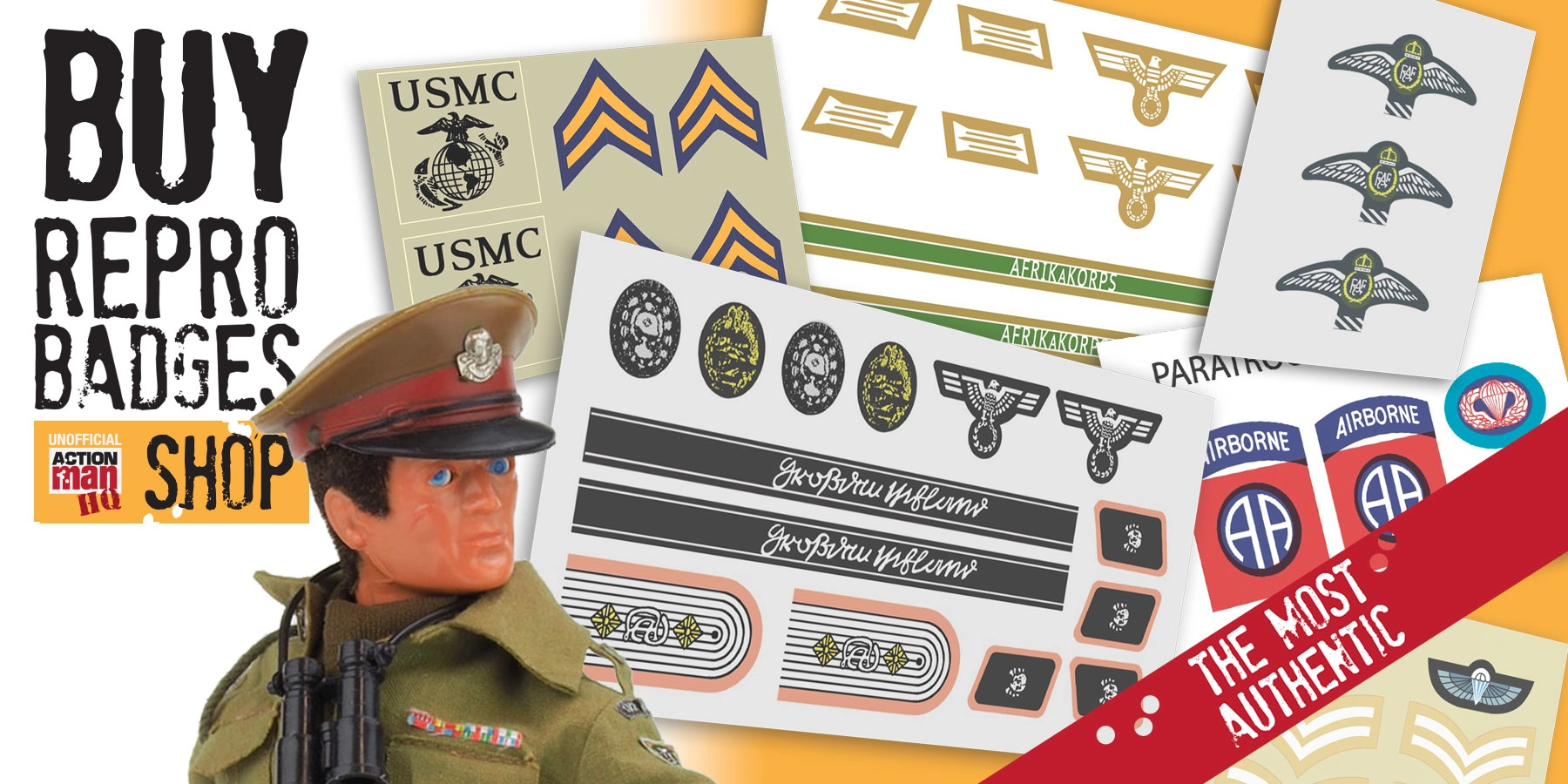 RESTORE WITH THE No.1 MOST AUTHENTIC ACTION MAN AND GI JOE FABRIC BADGES AVAILABLE