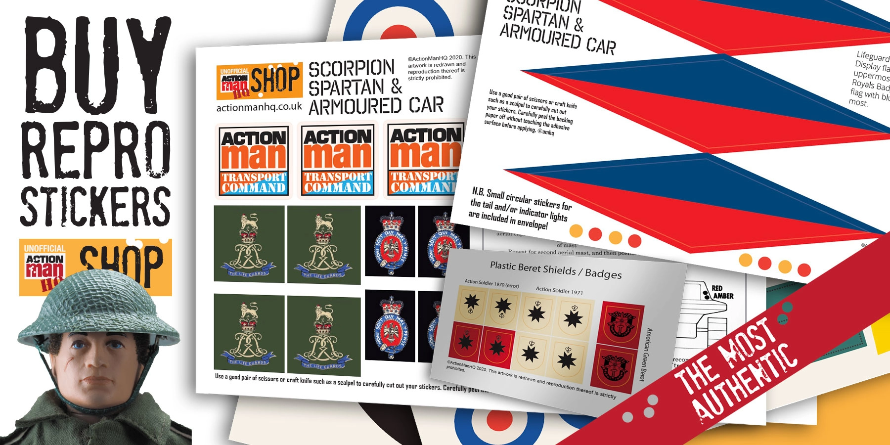 RESTORE WITH THE No.1 MOST AUTHENTIC ACTION MAN AND GI JOE STICKERS AVAILABLE