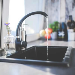 Marble Sink and Single Hole Faucet