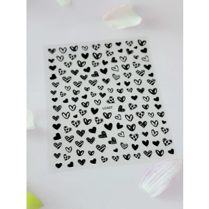 *** NEW *** Black Mini Heart Nail Art Stickers