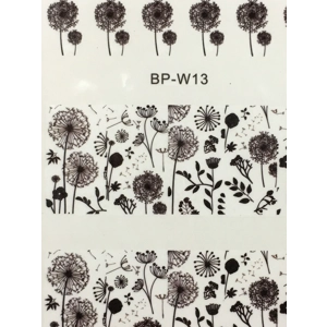 Black & White Dandelion Clock Water Decals
