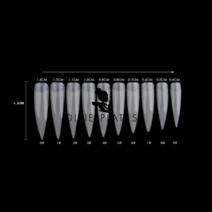 Stiletto Practice Tips / Competition Tips - 10 Sizes - Bag of 50 - Natural