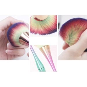 Rainbow Ombre Fluffy Duster Brush
