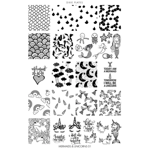 Dixie Plates Mermaids & Unicorns Plate