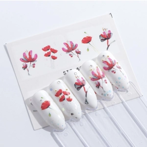 Water Colour Poppy Water Decals