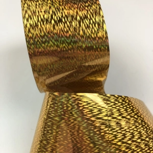 Golden Holographic Waves Nail Art Foil - 1 Meter