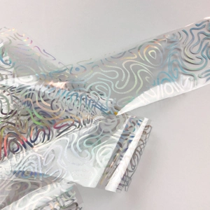 Silver Holo Squiggles Nail Art Foil - 1 Meter