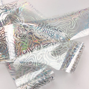 Silver Holo Squiggles Nail Art Foil - 1 Meter
