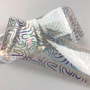 Silver Holo Squiggles Nail Art Foil - 1 Meter