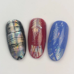 Silver Holographic Feathers Nail Art Foil - 1 Meter