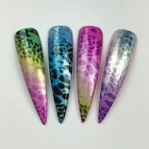 Rainbow Leopard - Yellow/Blue/Green Nail Art Foil - 1 Meter