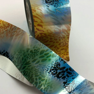 Rainbow Leopard - Yellow/Blue/Green Nail Art Foil - 1 Meter