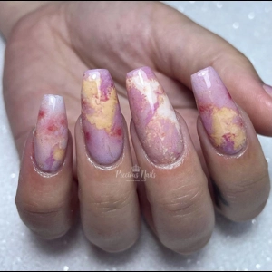 Pink & Gold Marble Nail Art Foil - 1 Meter