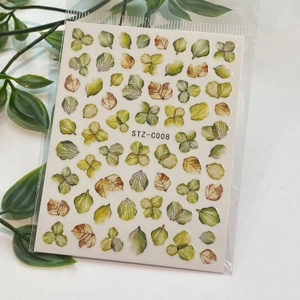 Pale Green Petal Nail Art Stickers