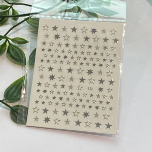 Silver Star Nail Art Stickers