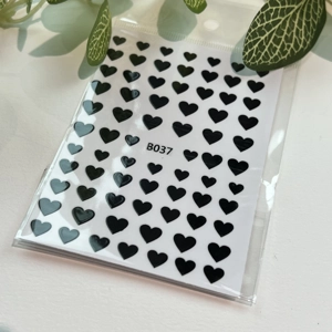 Onyx Hearts Nail Art Stickers
