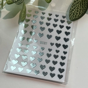 Sterling Hearts Nail Art Stickers