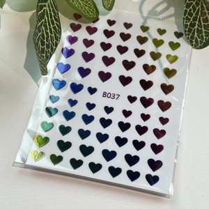 Rainbow Hearts Nail Art Stickers