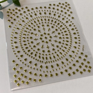 Gold Charms Nail Art Stickers