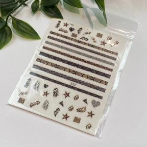 Snake Print Shapes Nail Art Stickers
