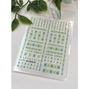 Preppy Plaid Mint Nail Art Stickers