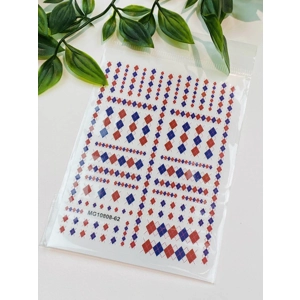 Preppy Plaid Red / Navy Nail Art Stickers